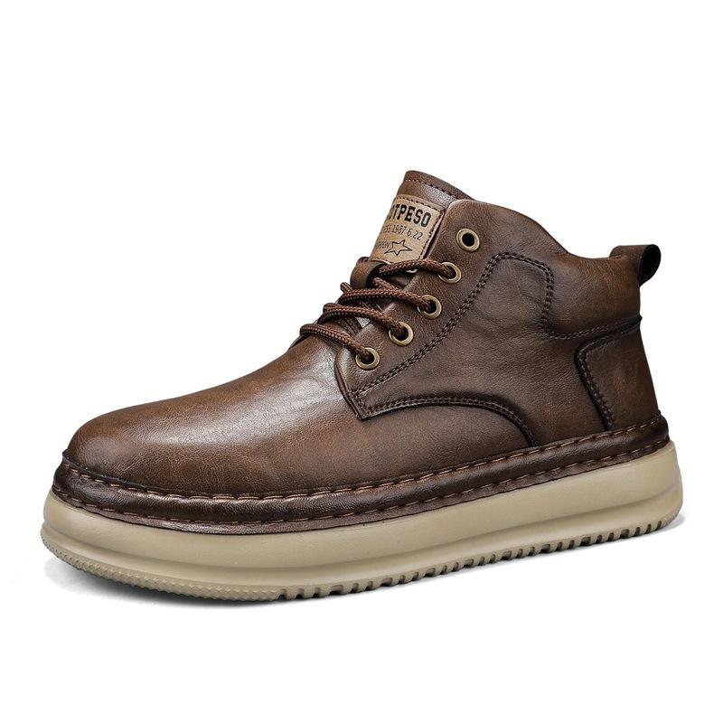 Autumn and Winter New Outdoor Casual Shoes Men's Large Size Martin Boots Fashion Trend Versatile Thick-soled Zhongbang Men's Short Boots