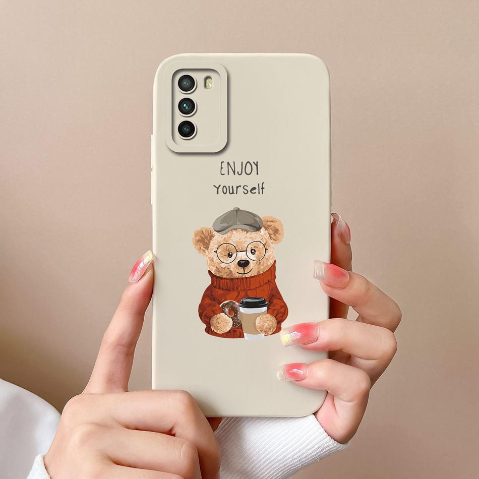 For Poco M3 Pro Case Cartoon Soft Liquid Silicone Full Coverage Anti Drop Phone Shell For Xiaomi Poco M 3 Pro M3Pro Bumper Funda