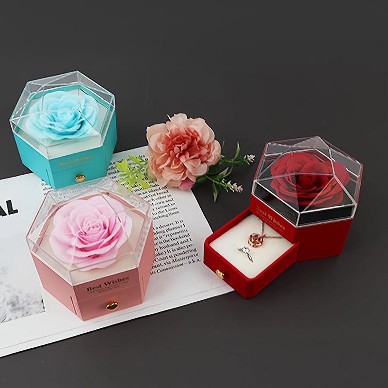 Valentine's Day Container Transparent Soap Flower Birthday Party Packaging Box Creative Gift Accessories