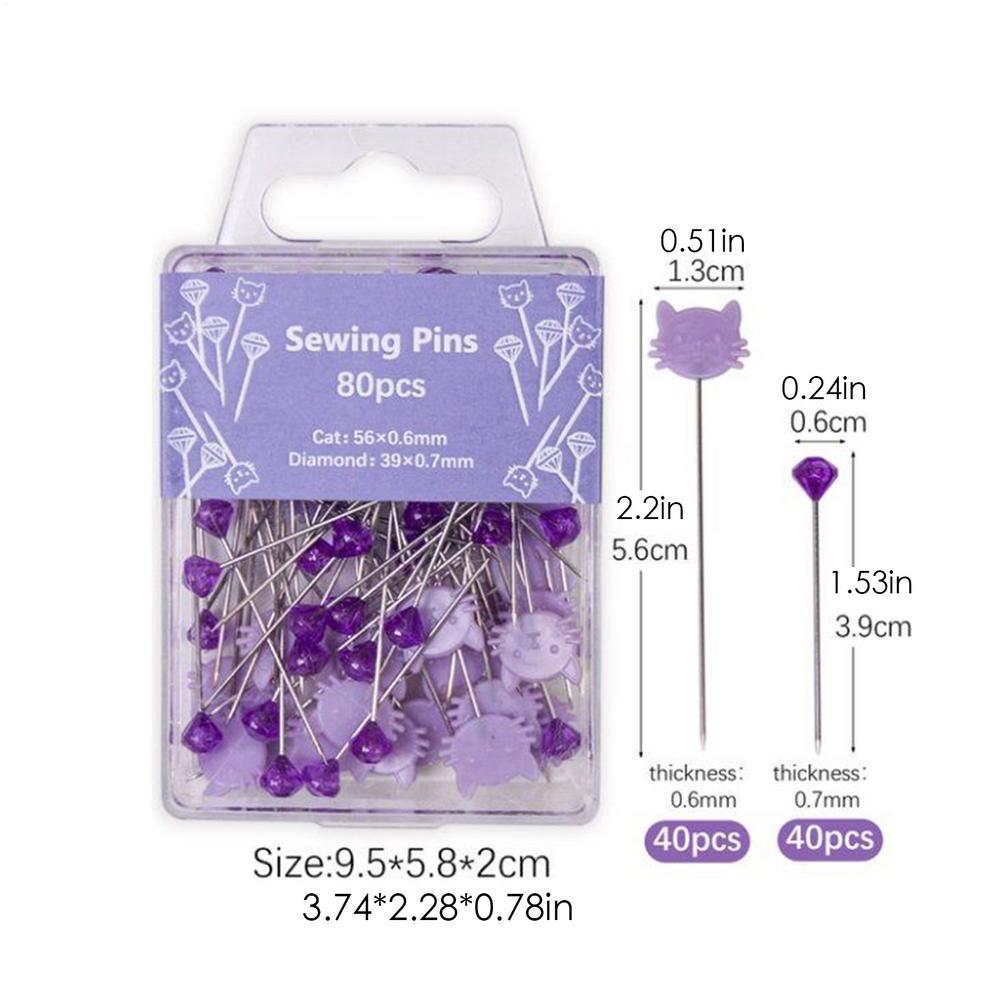80pcs DIY Crafts Sewing Pin Holder Multi-Color Safety Pins Durable Pin Cushion  Apparel Accessories