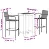 VidaXL Ensemble de bar de jardin 3 pcs gris bois massif acacia rotin, table et chaises de bar d'extérieur, ensemble de 3295274