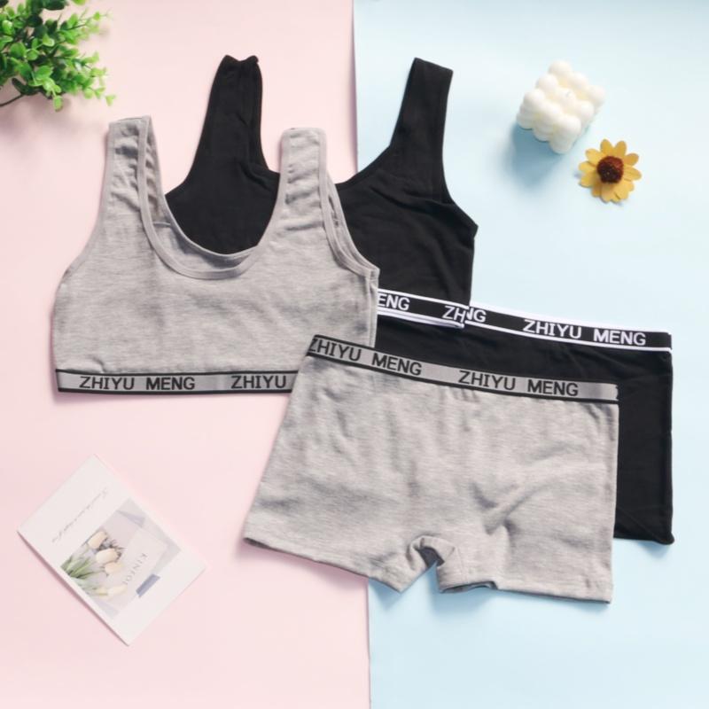 Бюстгальтер для девочек с регулируемыми бретелями, съемный укороченный бюстгальтер для подростков, детское хлопковое нижнее белье для тренировок для подростков