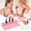 Silicone Nail Polish Holder Stand Anti-Spill Organizer 5 Slot 2 In 1 Nails Art Accessories Manicure Hand Rest Work Station for Manicure Pedicure