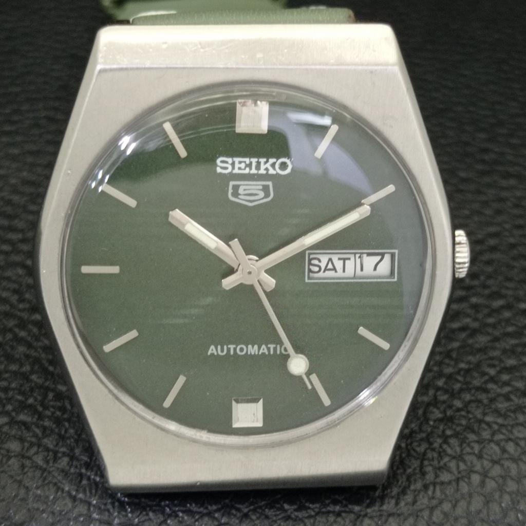 Seiko 5 АВТОМАТИЧЕСКИЕ ЯПОНСКИЕ МУЖСКИЕ ЧАСЫ 6309A ВИНТАЖНЫЕ ЗЕЛЕНОГО ЦВЕТА ЦИФЕРБЛАТ a701241-5 R206a-a701241