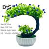 Искусственный цветок, пластиковый искусственный бонсай, романтический, без полива, красивый бонсай с горшком, садовые принадлежности