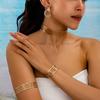 6Pcs Geometric Back Collar Bracelet Earrings Ring Arm Bracelet Women's Jewelry Fashion Set