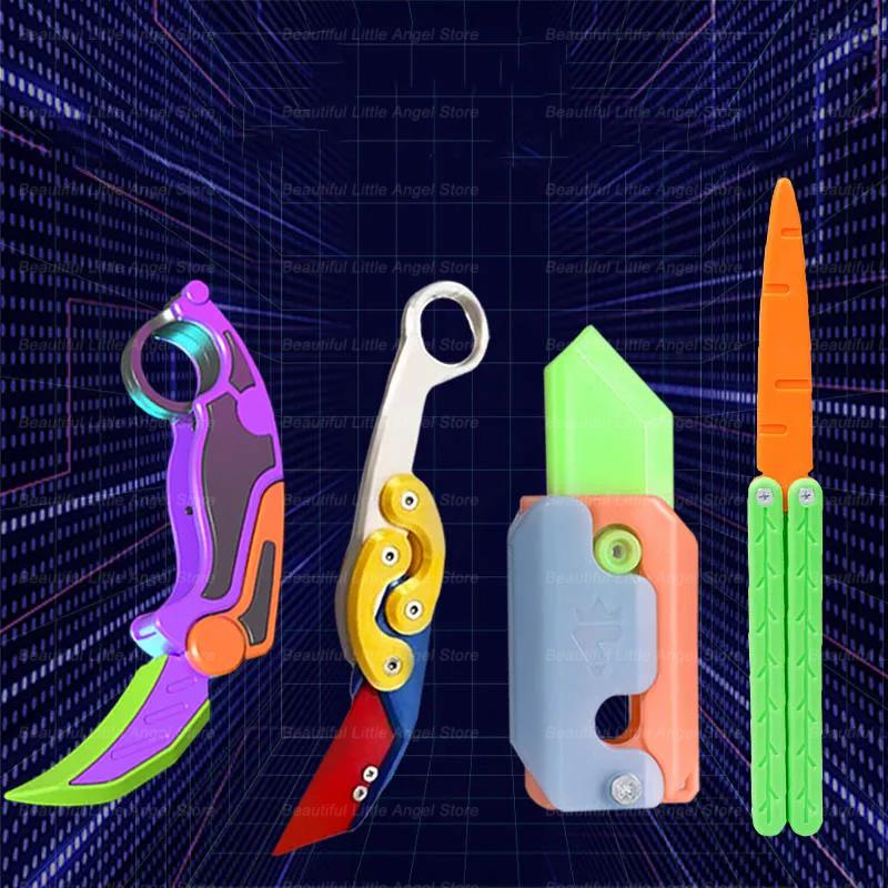 Новый 3D печатный гравитационный коготь-нож, игрушка для снятия стресса, бабочка, Непоседа, захват для рук, сенсорная игрушка, складной нож-коготь, редис для подарка