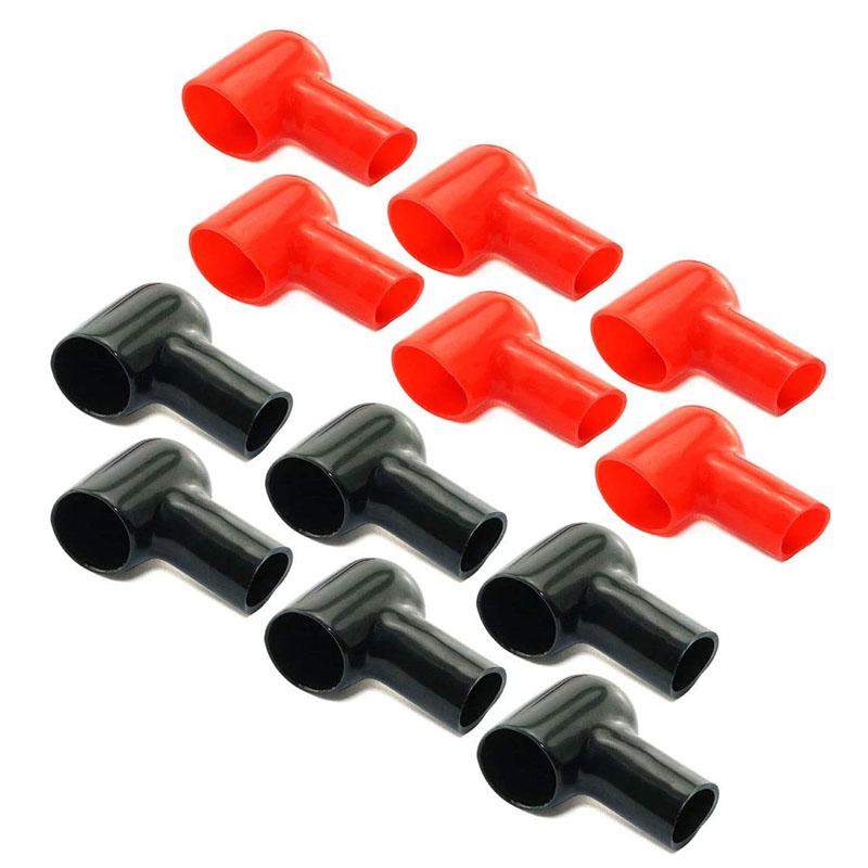 Battery Terminal Boots Insulating Covers Red/Black PVC Cable Lug Protector Cover Lug Caps Car Battery Cathode Positive Terminal