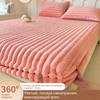 Fluffy Rabbit Plush Elastic Fitted Sheet Mattress Protector Cover Warm Winter Coral Fleece Luxury Double Bed Bedsheet