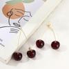 Подарок для женщин Фруктовая смола Красная вишня Кисточка Серьги-подвески Ювелирные изделия Серьги-гвоздики