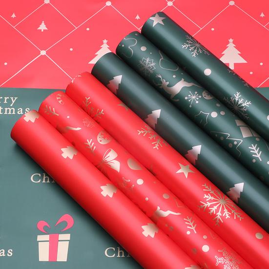 20 Sheets Christmas Wrapping Paper 22" X 22" Holiday Gift Wrap with Christmas Tree Snowflake Pattern for Party DIY Crafts Presents