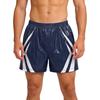 Mens Waterproof Swim Trunks Pockets Color Blocking Stripes Elastic Waistband Athletic Bottoms