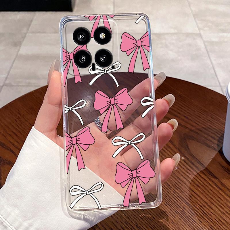 Для Xiaomi Mi 14 / 14 Pro Прозрачный Чехол Роскошный Милый Кролик Любовь Смешной Ультратонкий ТПУ Силиконовый Мягкий Задний Чехол Для Mi14 14Pro Корпус