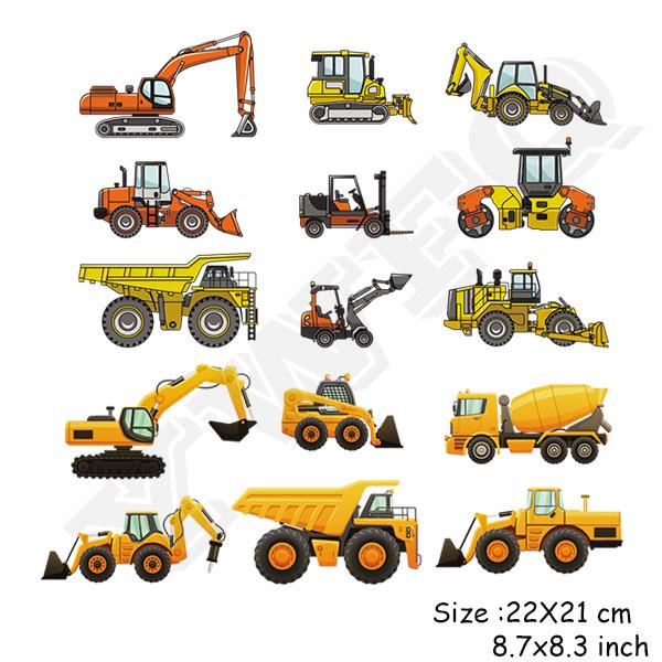 DIY теплопередающие железные нашивки с милыми мультяшными машинками, набор нашивок для детской одежды, футболки, платья