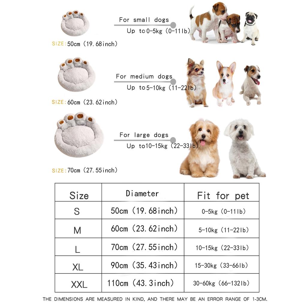 Причудливый и уютный: Креативная и очаровательная кроватка для длинношерстных собак и кошек в форме лапы — сохраните тепло на все времена года с помощью этой универсальной подстилки для кроватки для домашних животных!