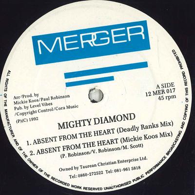 12-дюймовая пластинка MIGHTY DIAMONDS - Absent From The Heart 12MER017 MERGER RECORDS США Регги, Ска и Даб Б/у