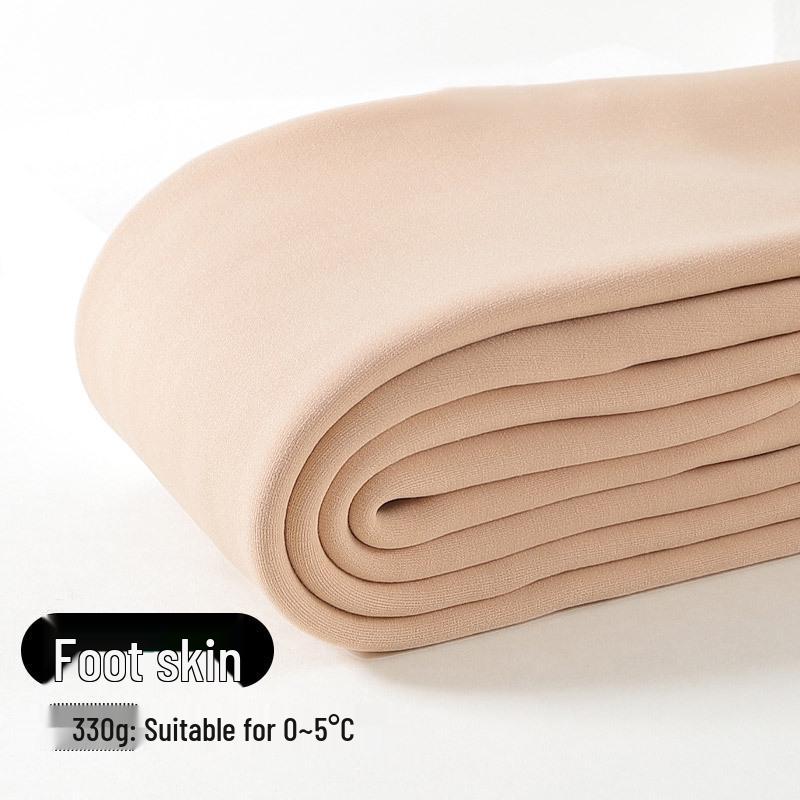 Women's Nude Color Velvet-Lined Leg Warmers, Thick and Cozy, Perfect Base Layer for Spring and Autumn, Suitable for Shorter Lengths.