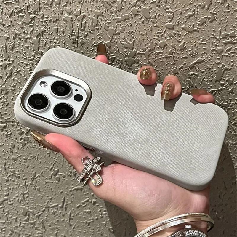 Фланелевый чехол для телефона Magsafe для iPhone 16 Pro Max 15 15Pro 17 Матовый Задняя крышка для беспроводной зарядки Микрофибра Защитный корпус