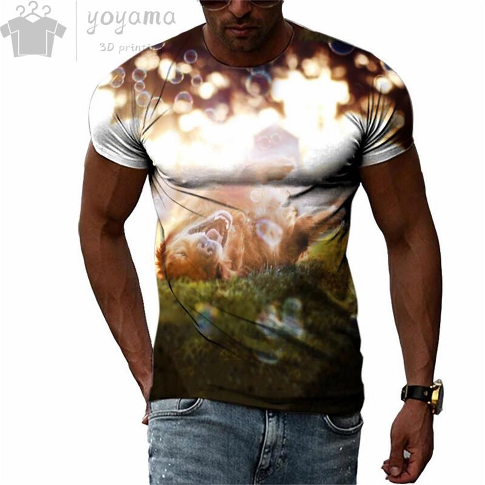 Мужская летняя футболка с милым 3D-рисунком немецкой овчарки, мужские летние футболки с коротким рукавом