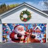 Holiday Santa Claus and Reindeer Large Outdoor Decor Banner - 157x71 inches Polyester Fiber No Power SupplyZL