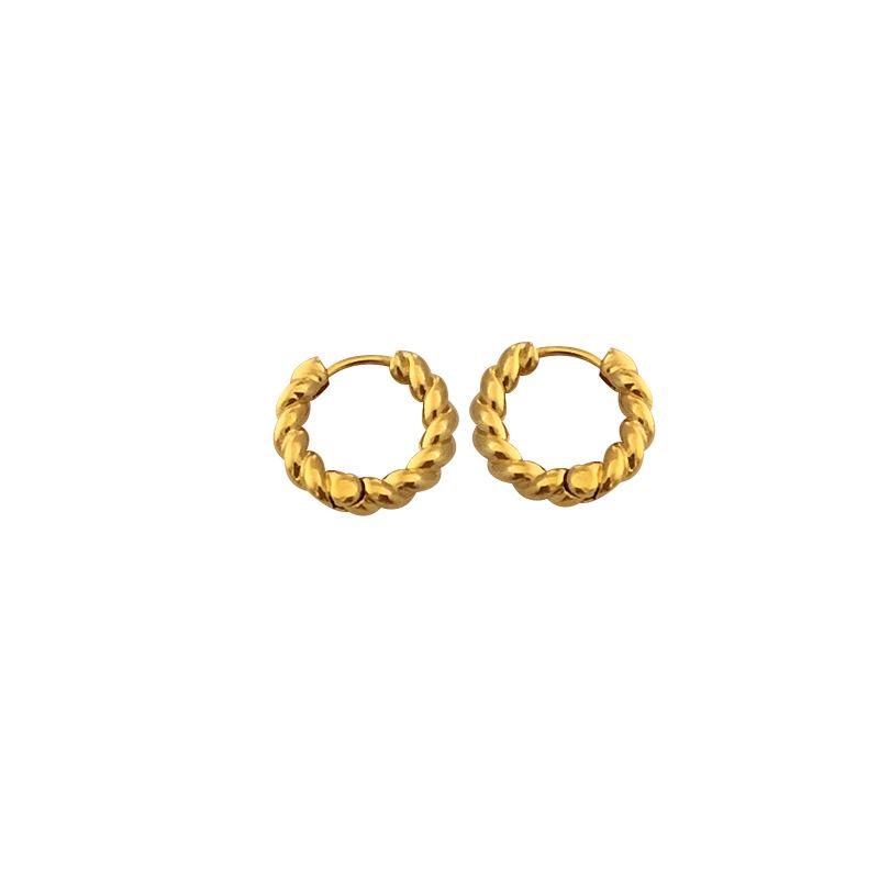 Korean 2024 Textured Twisted Niche Earrings for Women