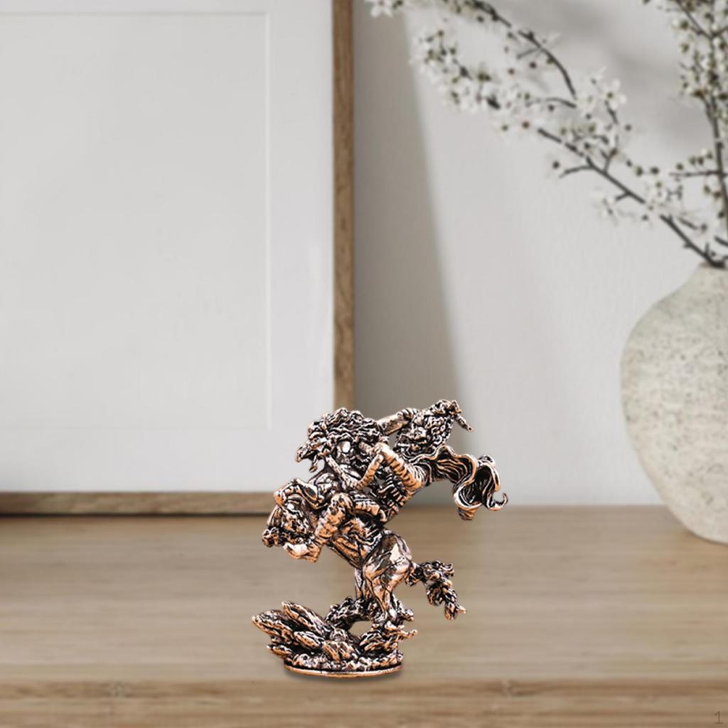 Brass Horse Figurine Animal Sculpture Art Craft Decorative Retro Design Tabletop Ornament