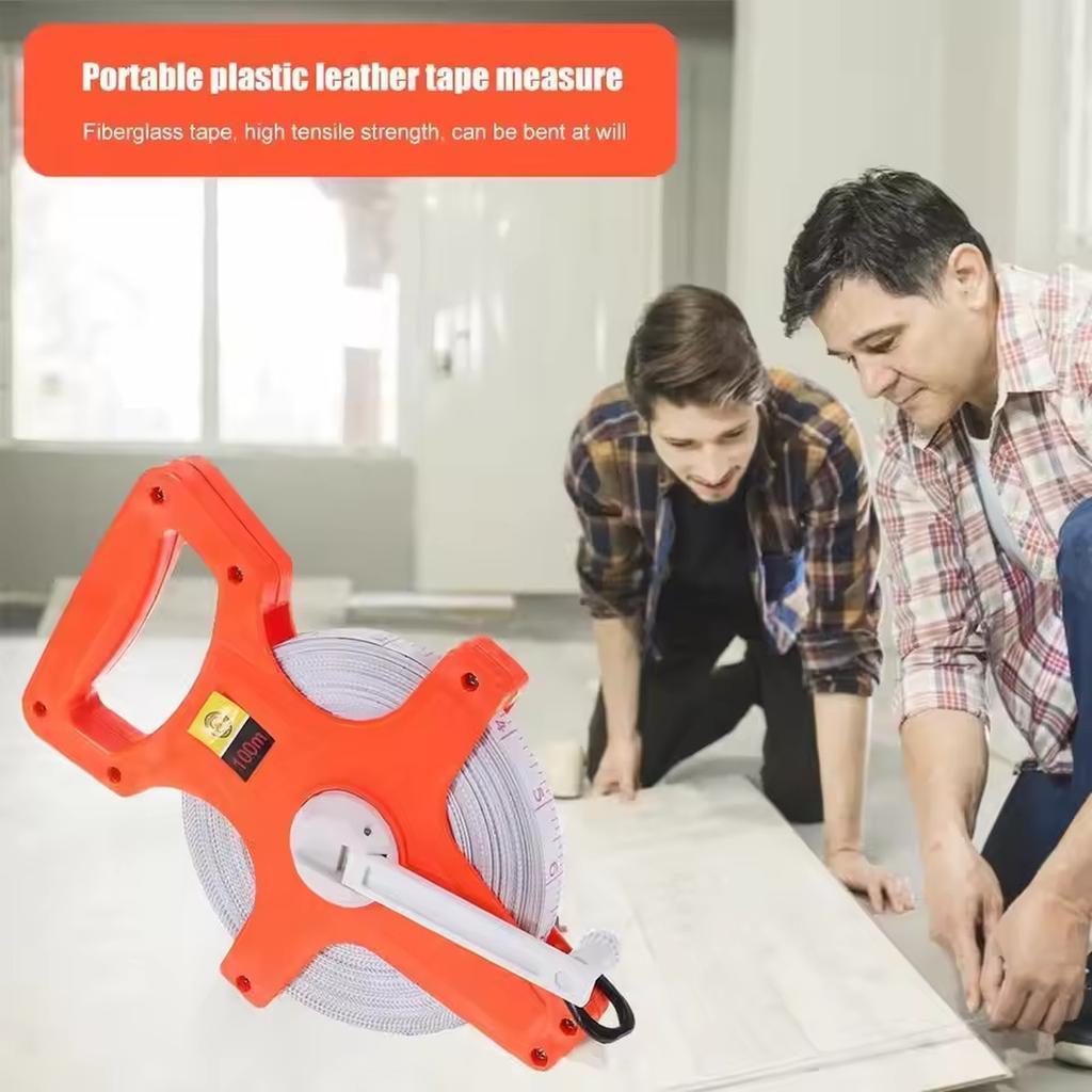 100 Meters Long Open Reel Measure Tape Metric Scale Measuring Ruler Woodworking Gadget Depth Measurement Sided Measure Tape