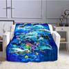 LOUSIDREAM Marine Life Flannel Blankets for Bed Home Travel Adult Flannel Blanket for Couch Bed Living Room Sofa Child Keep Warm