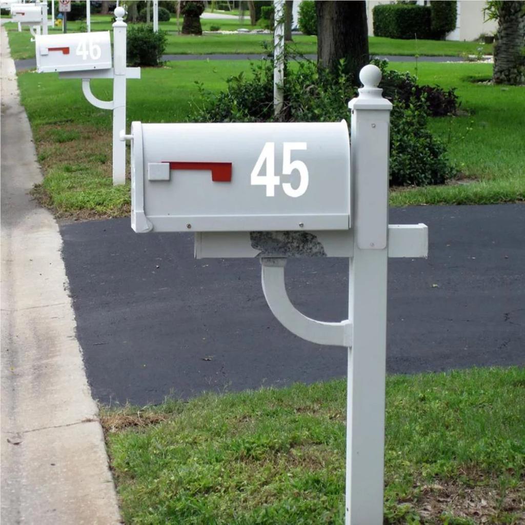 4 упаковки, 3-дюймовые светоотражающие наклейки с номерами почтовых ящиков, вырезанные в классическом стиле, виниловые, водонепроницаемые, солнцезащитные, с цифрами, которые не выцветают