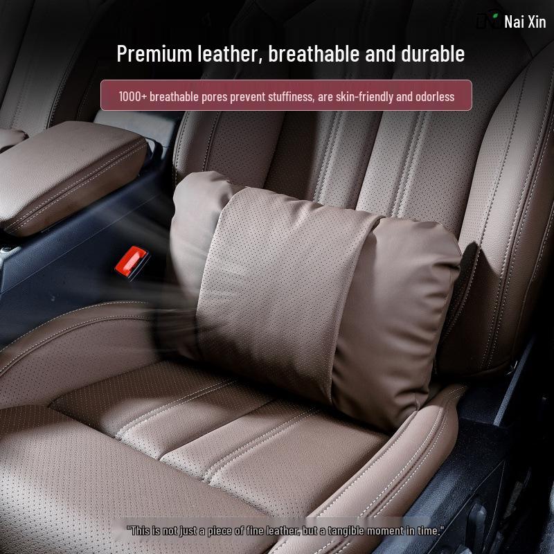 Honda CRV, Accord, Breeze, Civic, Odyssey Headrest: Leather Lumbar Support & Neck Protector