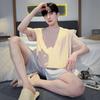 Summer Men's Pajamas Short Sleeve Suit Modal Thin Fat Casual Loose Student Loungewear Young Boy Pjs Pyjama Homme