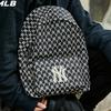 MLB Monogram Series Casual Sports Logo Polyester Backpack Unisex Backpack Black 3ABKL021N