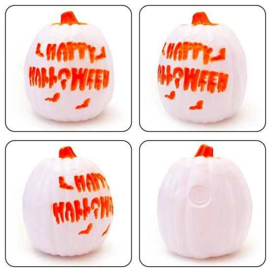 Хэллоуин Тыквенный Фонарь Жуткий Светодиодный Светящийся Изогнутый Тыквенный Светильник со Звуком для Вечеринок "Конфеты или жизнь" Внутренний Наружный Декор для Стола