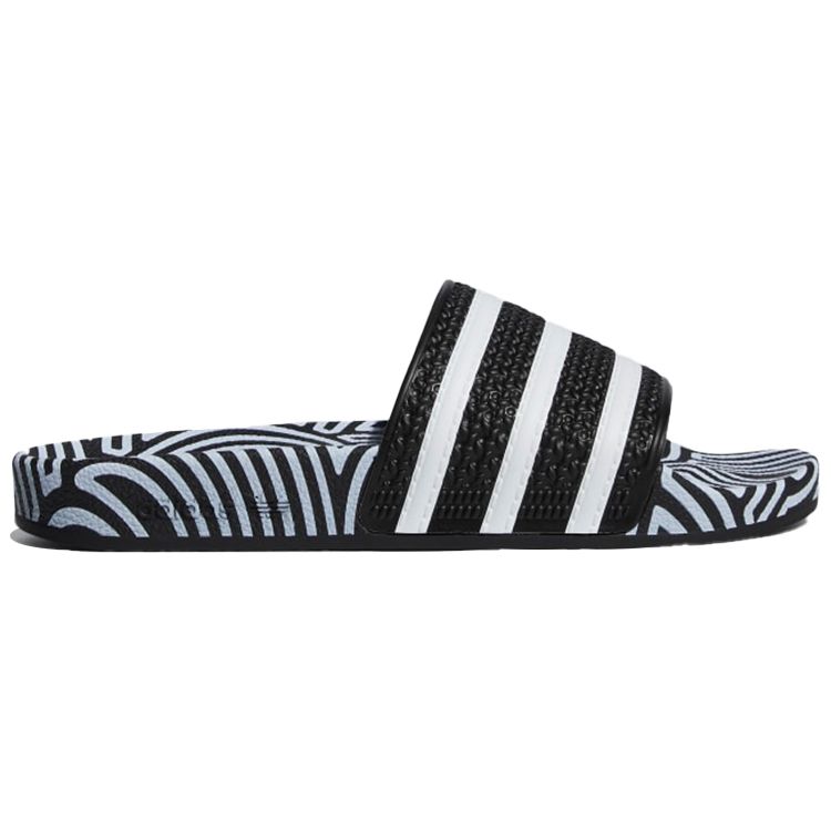 Hirocoledge x adidas Шлепанцы Adilette Takahashi Hiroko - Черно-белые Унисекс Кроссовки Основной черный Облачно-белый Синяя птица FY1592