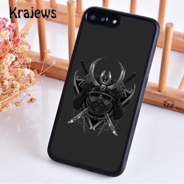 Krajews Япония Шлем Самурая Мягкий Чехол для Телефона Для iPhone 17 Air 16 15 14 plus 11 12 13 pro max Plus coque Fundas
