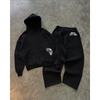 American Street Style CD Print Hoodie and Sweatpants Set - Y2K Inspired