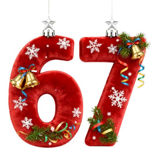 67 Funny Christmas Ornaments 2025 Handmade Santa Ornament Six Seven Meme Decoration Rearview Mirror Holiday Gift Decor