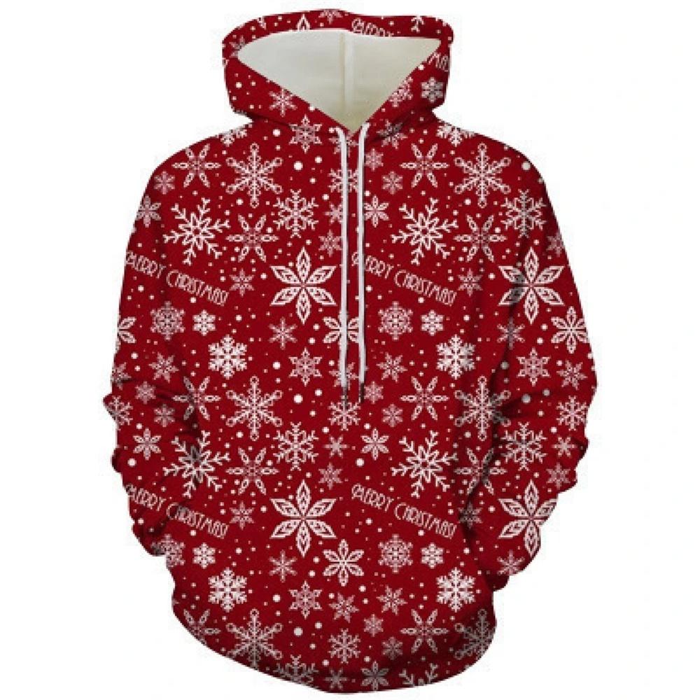 Рождественская мужская толстовка с капюшоном, 3D-принт, с длинным рукавом, толстовка с капюшоном, праздничный стиль осень/зима, повседневная, оверсайз, мужская толстовка-топ