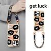 Подвесная веревка, чехол-картхолдер для телефона, черный угольный шарик, кошка для Apple 17PRO, интернет-знаменитость, персонализированный картхолдер-браслет, чехол для телефона