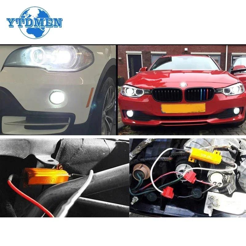 2Set Load Resistor 50W 6 Ohm 25W 8 Ohm Aluminum Shell Power Resistors 12v Wirewound Resistance for Car Turn Signals Light LED