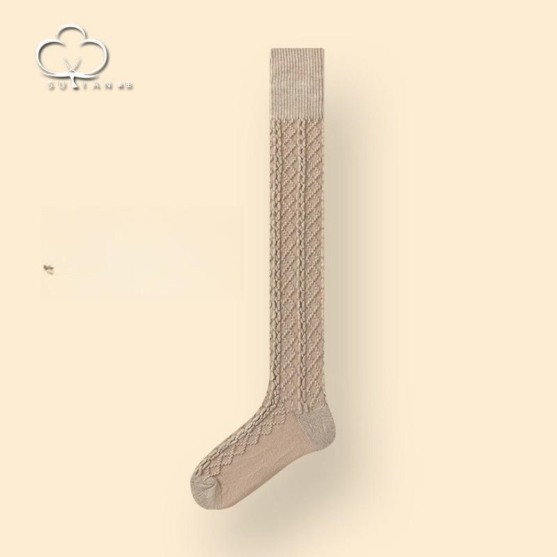 Шерстяные гольфы для осени и зимы, утолщенные, теплые, длинные, японские, скрученные из жареного теста, универсальные, без катышков, высокие, длинные чулки