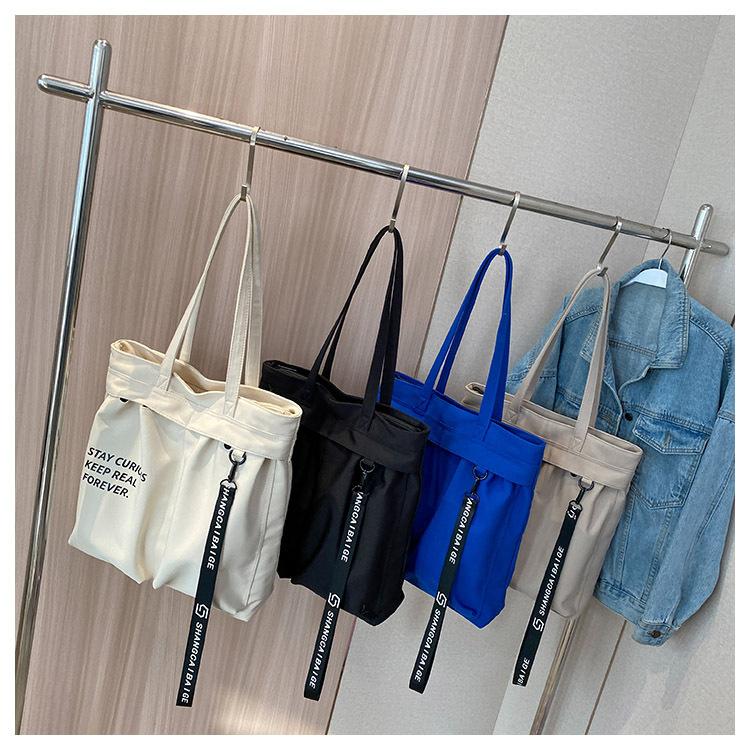 Холщовая сумка с буквенным принтом, женская большая сумка, студенческая сумка через плечо большой вместимости