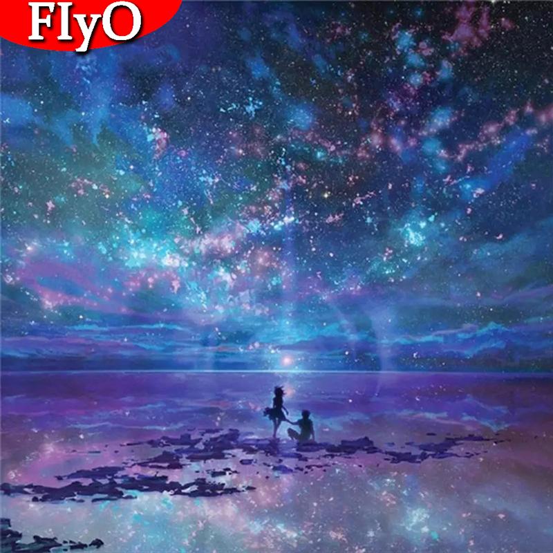 Алмазная картина Звездное небо, полный дрель, набор страз, Алмазная вышивка, пейзаж, вышивка крестом, ремесленный домашний декор