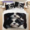 Bichon Frise Pattern Bedding Quilt Set Quilt Cover Pillowcase Home Decoration Birthday Gift (1 * duvet cover + 2 * pillowcase, without core)