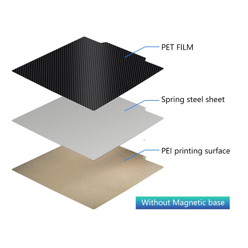 For Anycubic Kobra 2/ Kobra 2 Pro/ Kobra 2 Neo PEO PET Pei Build Plate 230x230mm Double Side Textured Sheet Smooth Heated Bed