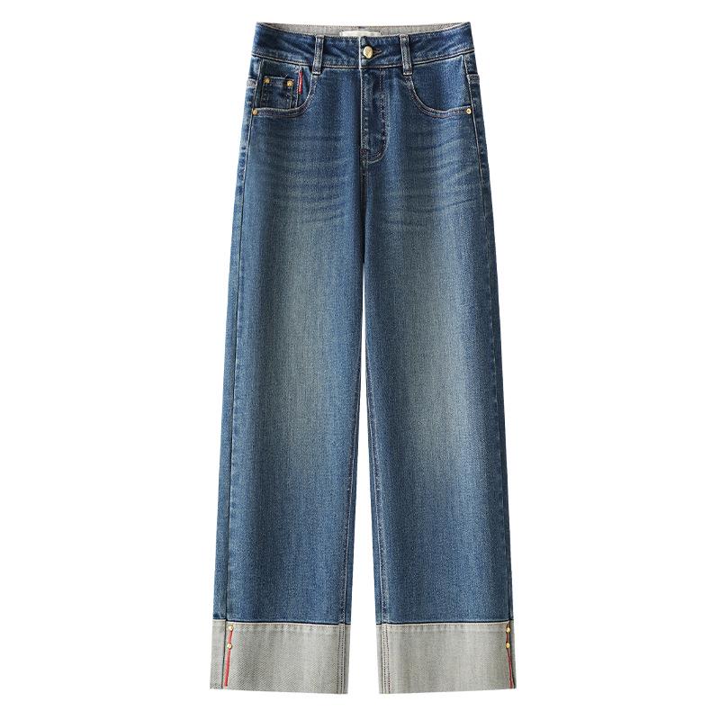 Женские джинсы с отворотами узкого и широкого кроя: Весна/Осень 2026 Ретро Стиль
