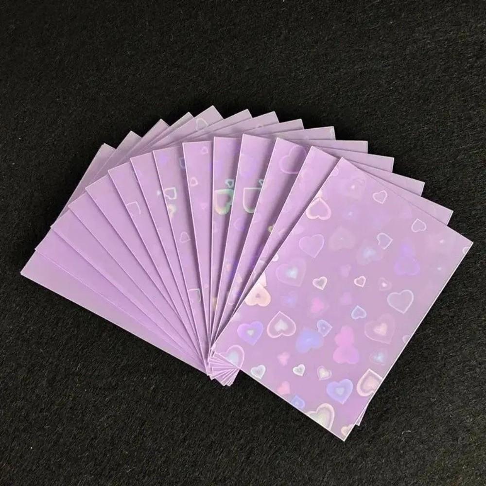 Colored Sleeves Laser Heart Pattern Card Photo Protection Cover  for Korean Idol Photo