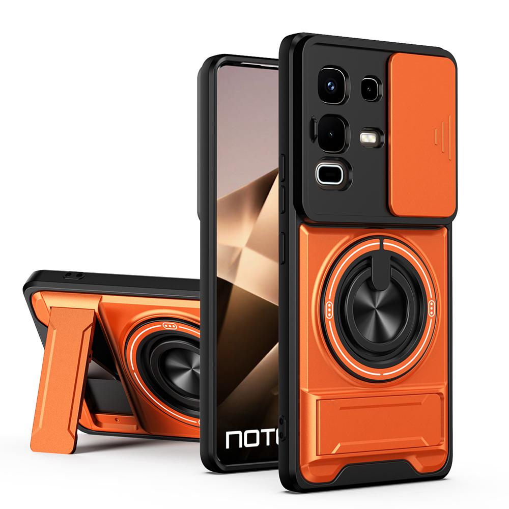 KEYSION Магнитный чехол для телефона Infinix Note 50 4G 50 Pro+ 50S 50X 5G Защита камеры со сдвижной крышкой Вертикальная подставка Ударопрочный чехол