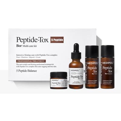 MEDIPEEL Набор для комплексного ухода Peptide Tox Bor (30 мл x 3 шт. / 50 г) | Премиальный набор средств по уходу за кожей против старения с Волюфилином