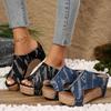 Cowboy Platform High Heels Women Slipper Wedge Sandals Summer Slides Femme Dress Flip Flops Fashion Women Pumps Zapatos De Mujer